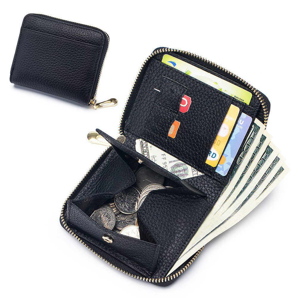 Petit portefeuille multifonctionnel en cuir pour femme
