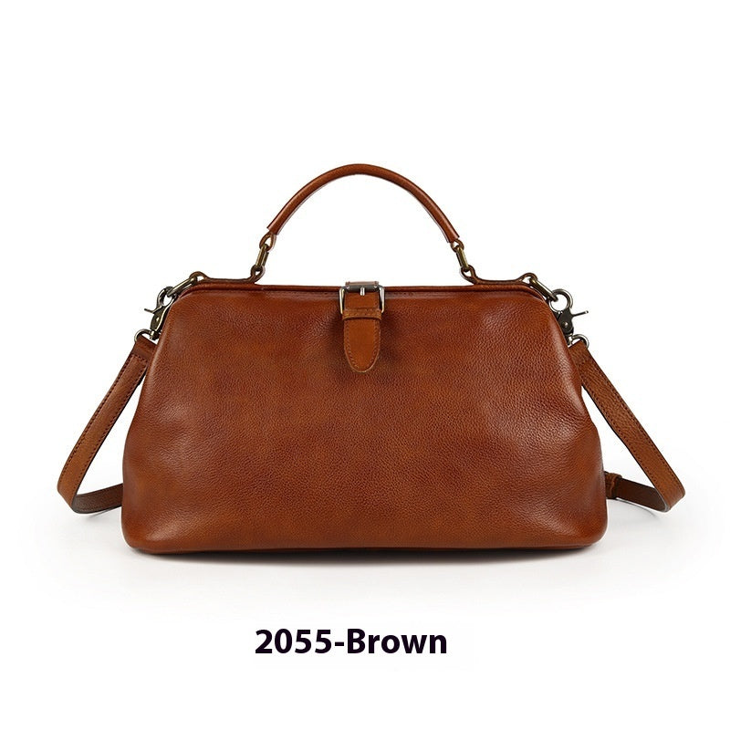 Women's Retro Style Leather large capacity satchel Handbag