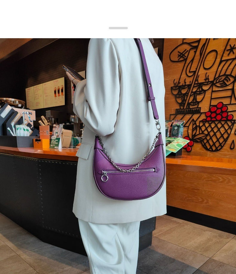 Sac à bandoulière en cuir de vachette à la mode pour femme
