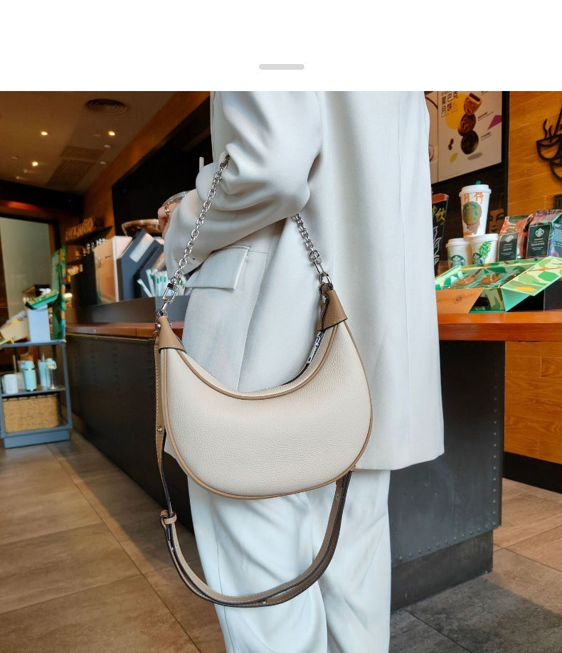 Sac à bandoulière en cuir de vachette à la mode pour femme