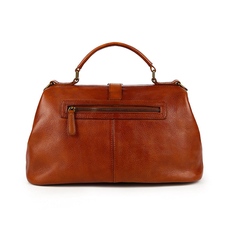 Women's Retro Style Leather large capacity satchel Handbag