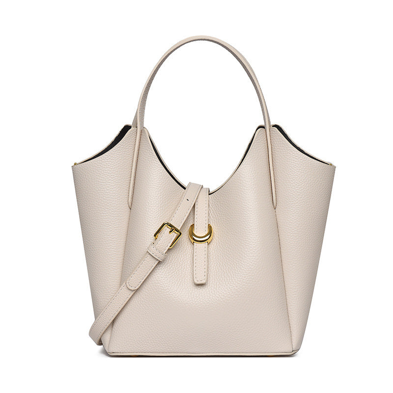Genuine Leather Bucket Handbag