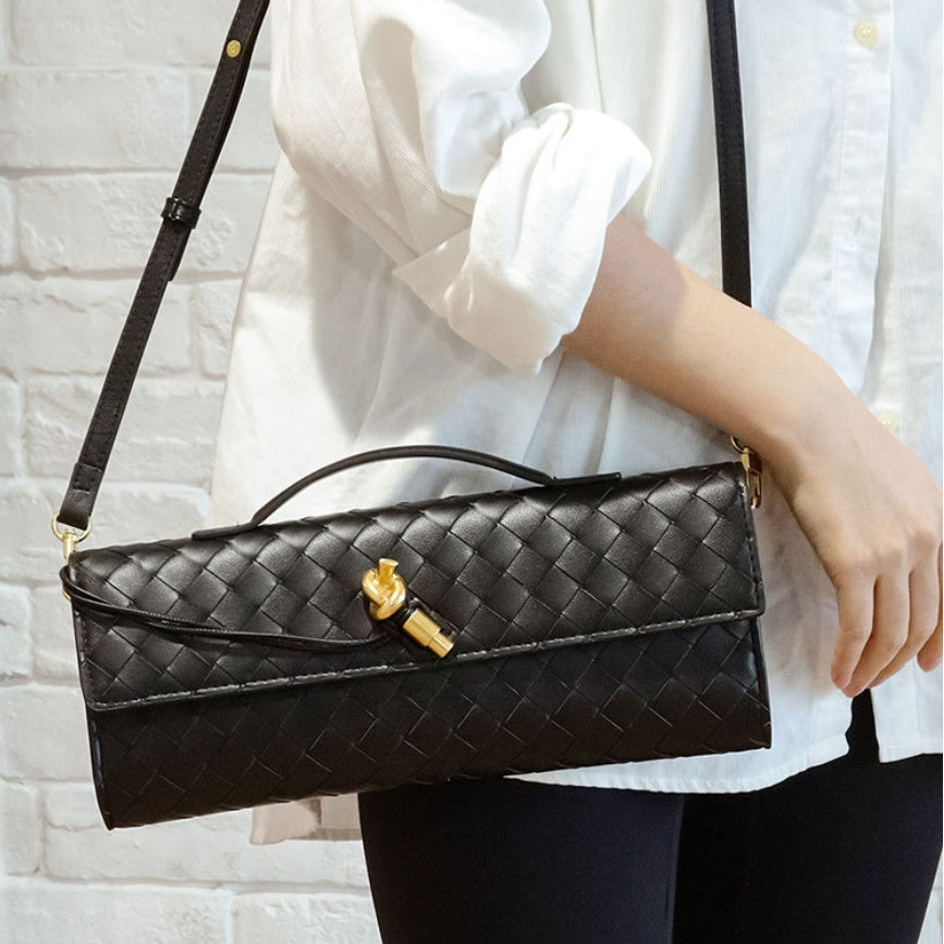 Woven baguette Clutch