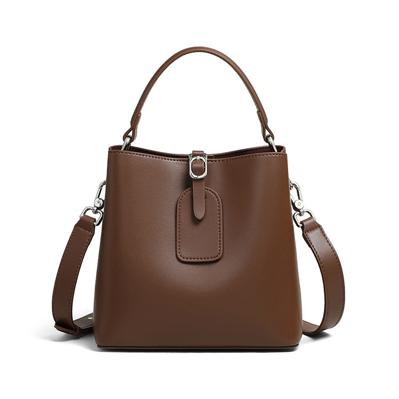 Large Leather Bucket handle Crossbody