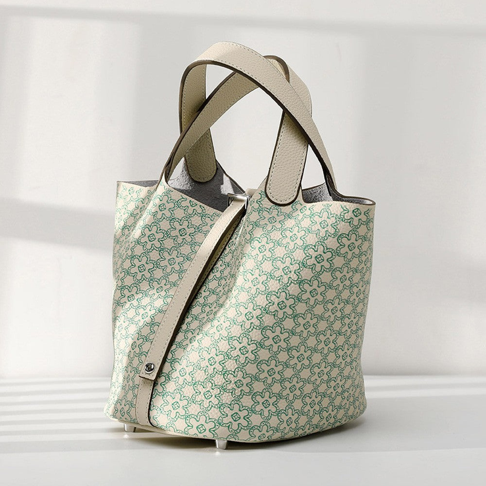 Plant-Dyed Cowhide Bucket Crossbody Bag – Eco-Friendly & Chic