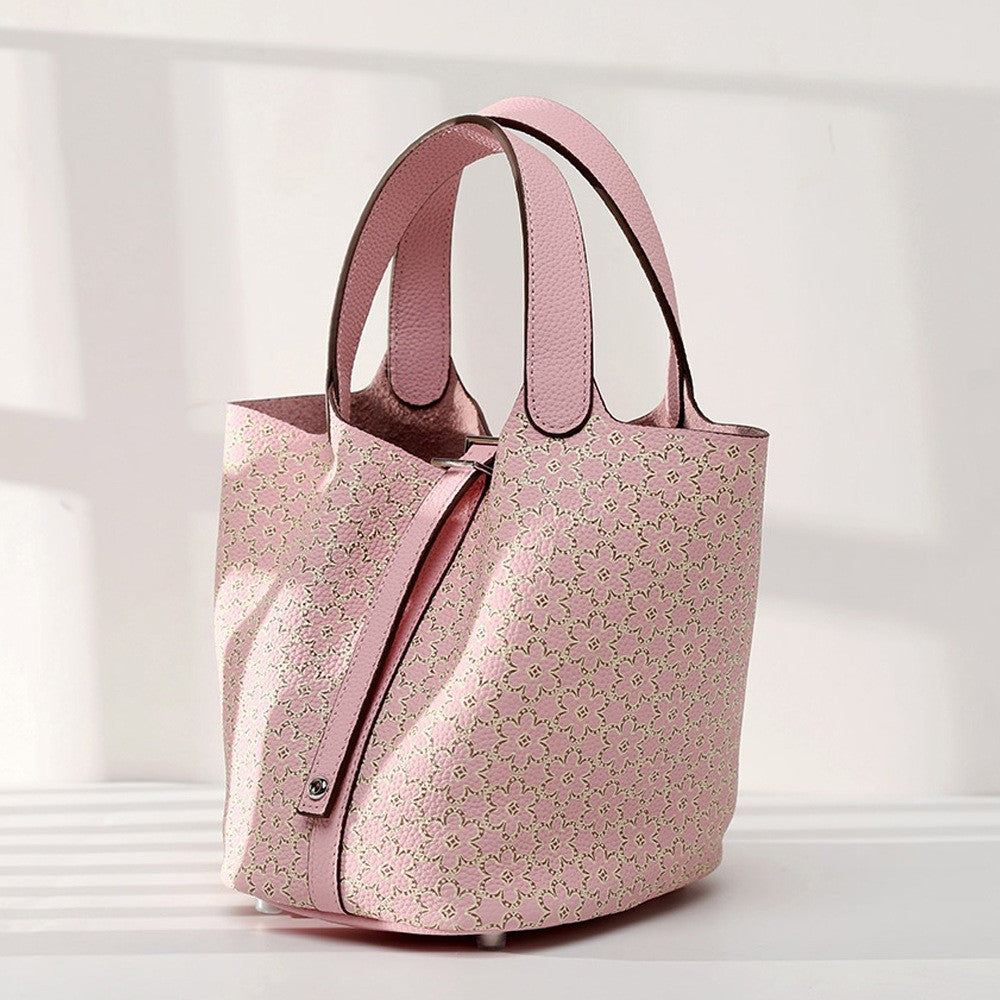 Plant-Dyed Cowhide Bucket Crossbody Bag – Eco-Friendly & Chic