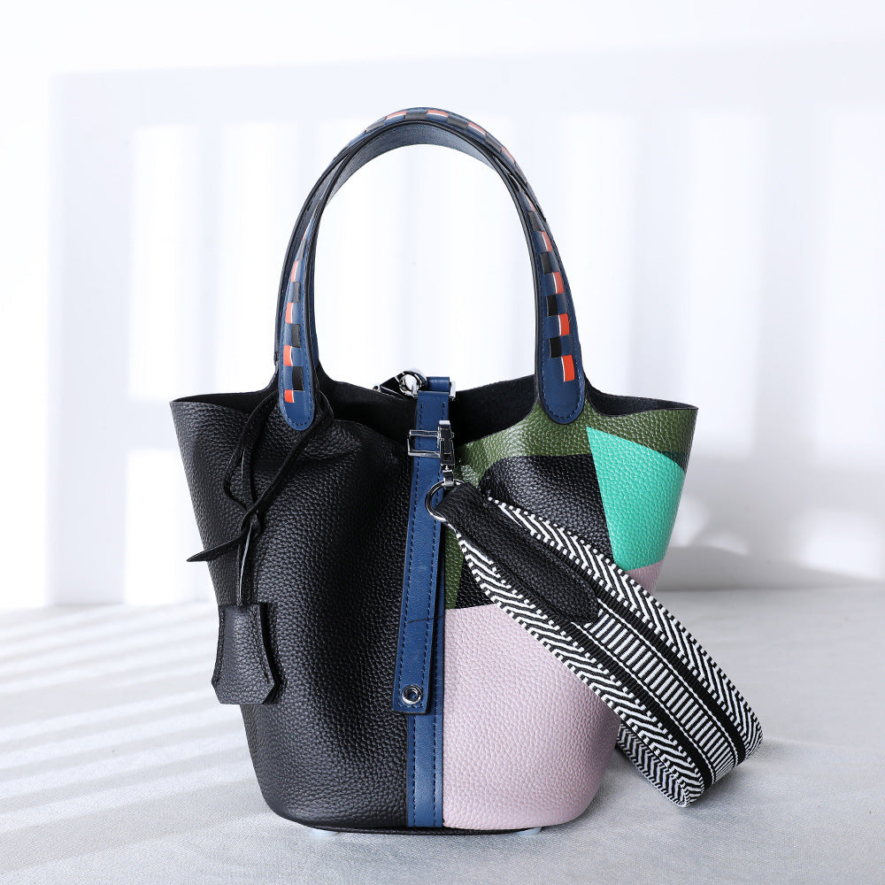 Plant-Dyed Cowhide Bucket Crossbody Bag – Eco-Friendly & Chic
