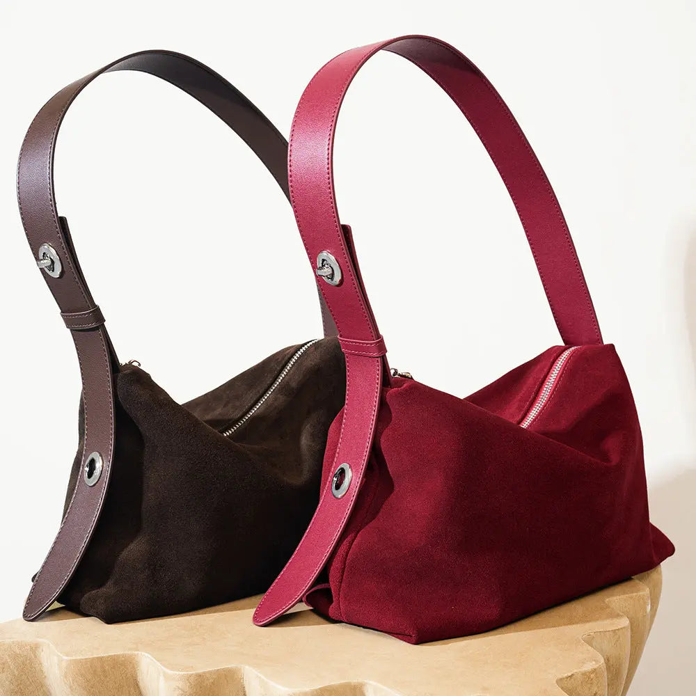 Refined Gloss-Touch Shoulder Bag