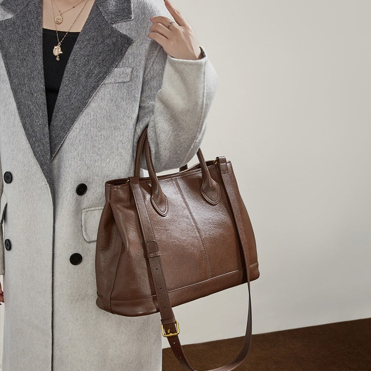 Top-Grain Leather Tote