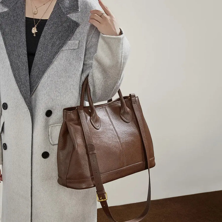 Top-Grain Leather Tote