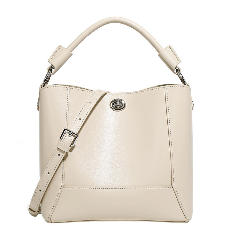 Hand-carrying Genuine Leather bucket crossbody