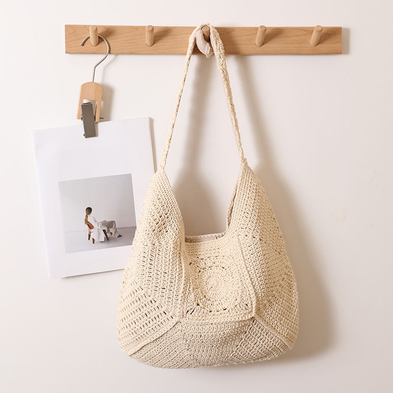Large Capacity Cotton Braided Shoulder Bag