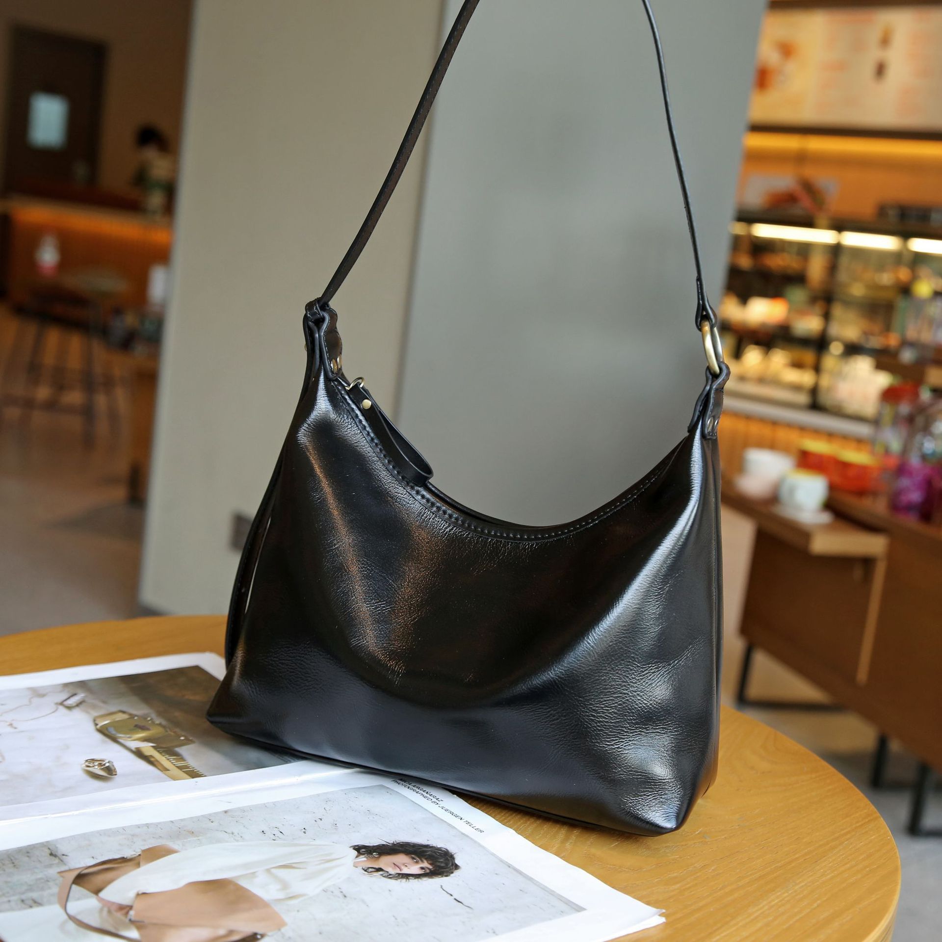 Leather All-match medium size Women's shoulder Bag