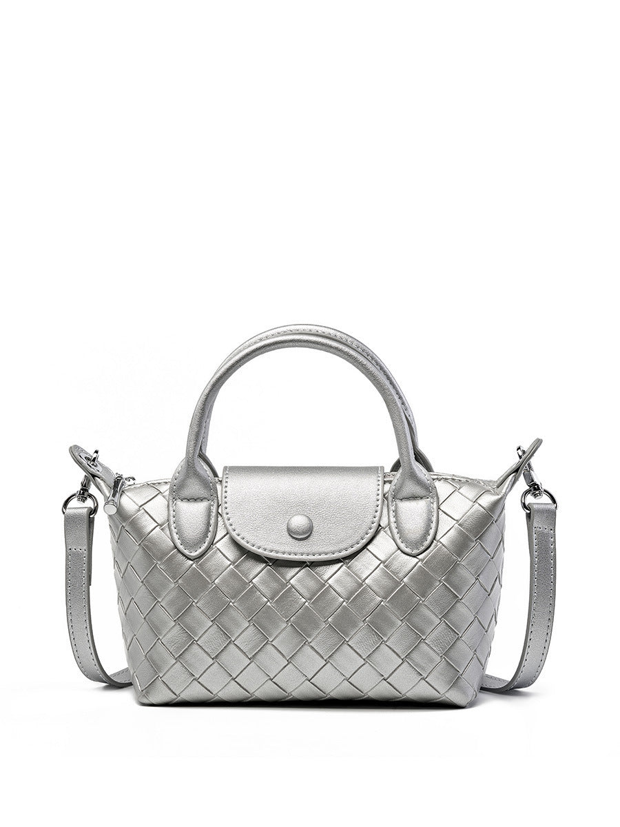 Cattlehide Leather Woven Handbag