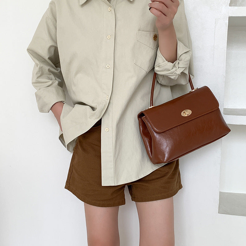 Oil Wax Leather large handbag