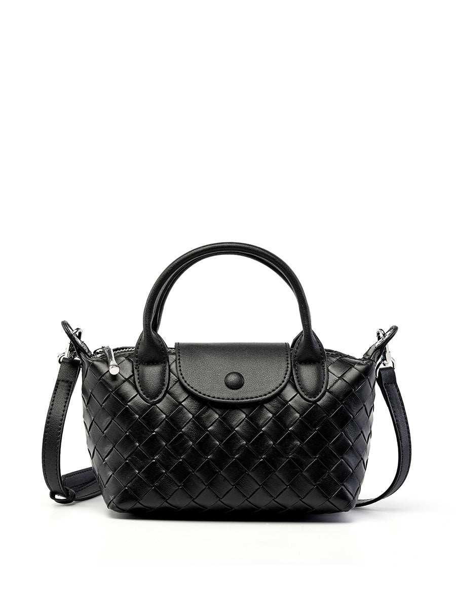 Cattlehide Leather Woven Handbag