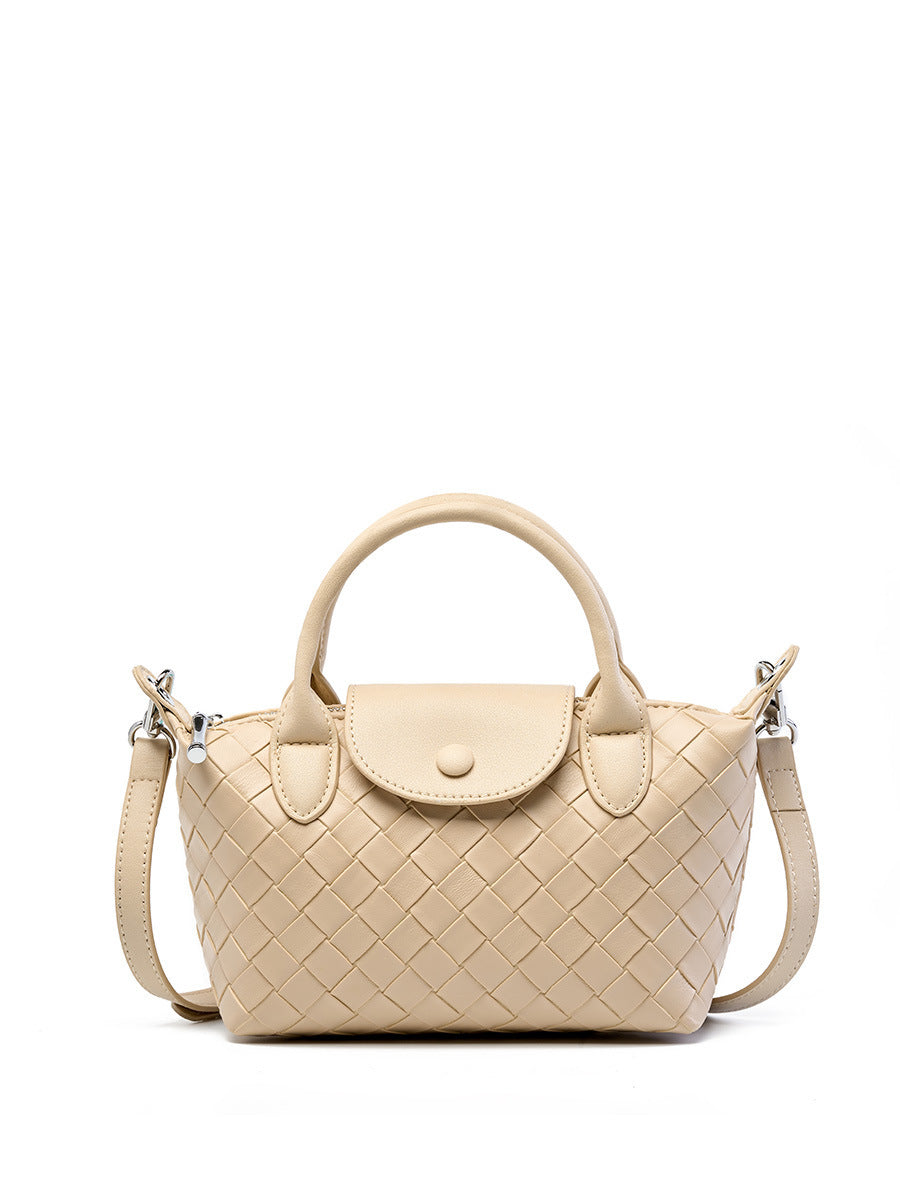Cattlehide Leather Woven Handbag