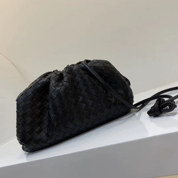 Genuine Leather Sheepskin Woven Shoulder Bag