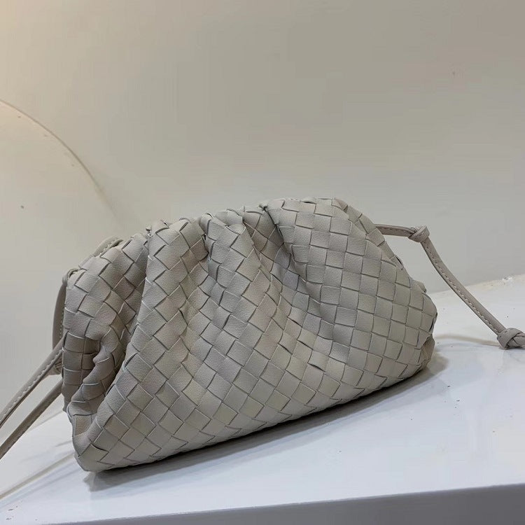 Genuine Leather Sheepskin Woven Shoulder Bag