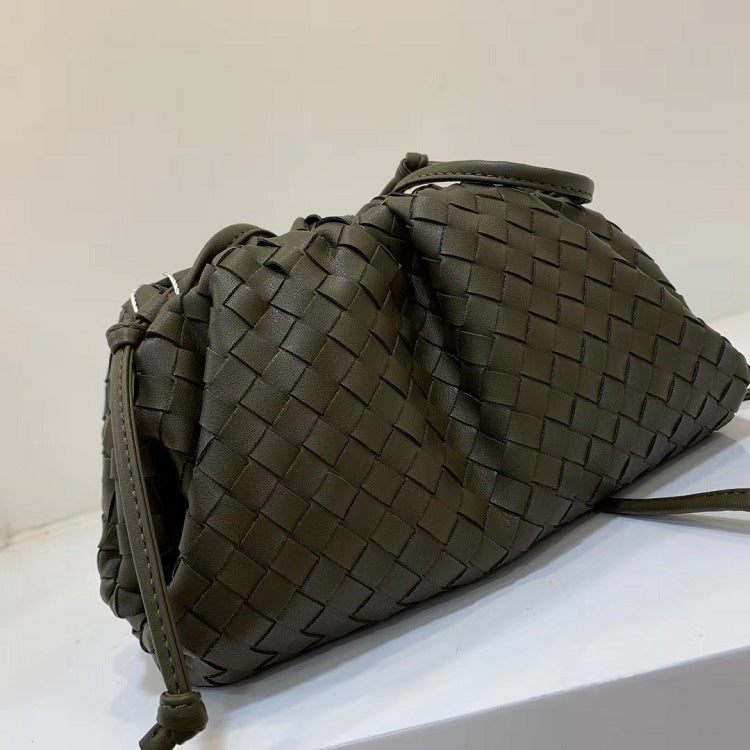 Genuine Leather Sheepskin Woven Shoulder Bag