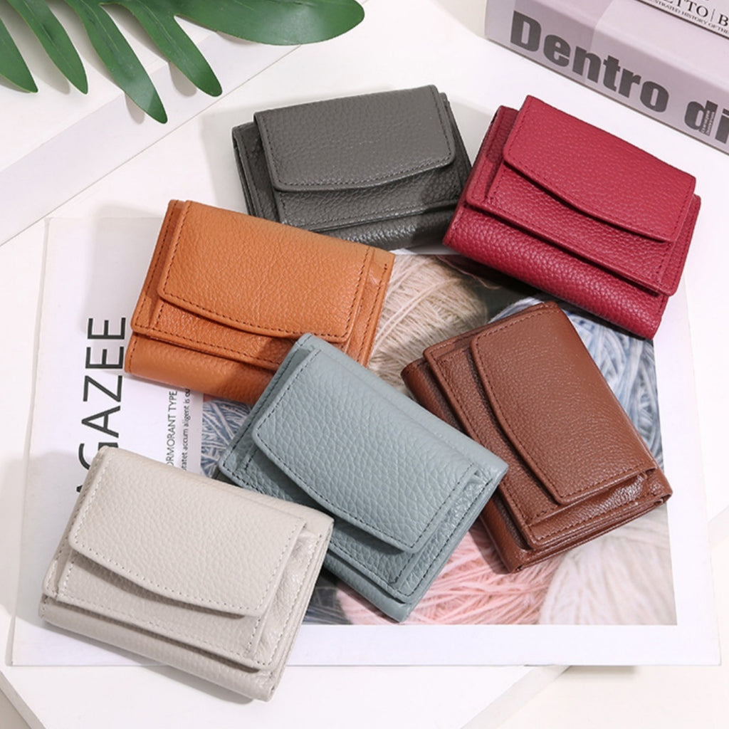 Mini portefeuille en cuir multi-cartes minimaliste et créatif