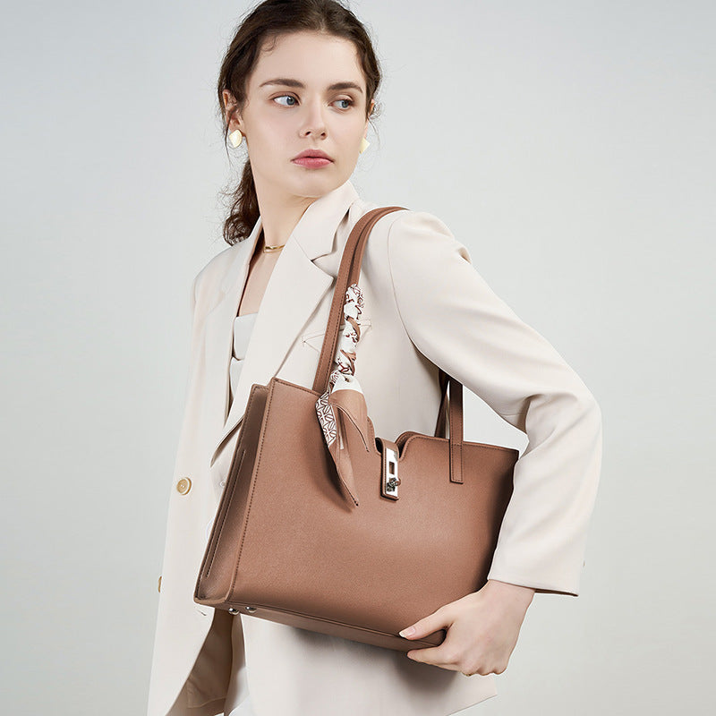 Cowhide Casual Tote Bag