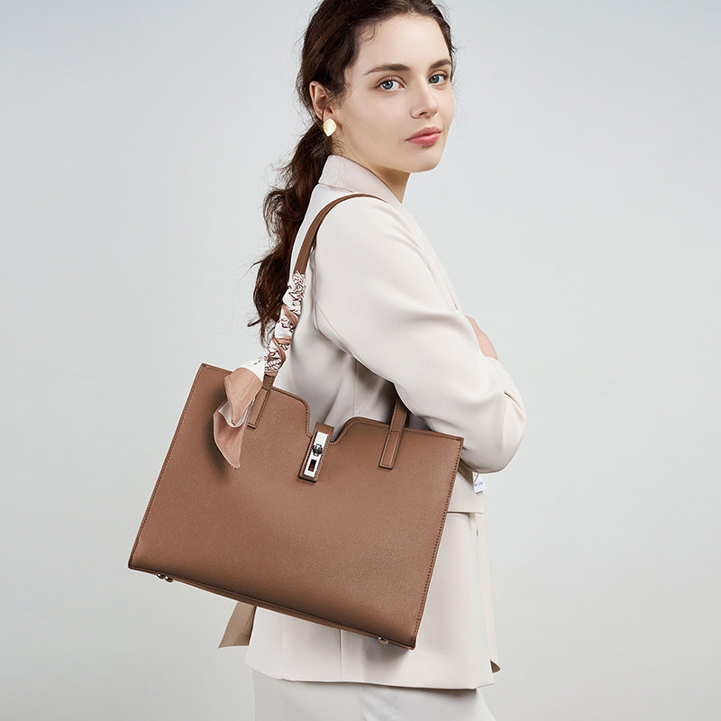 Cowhide Casual Tote Bag