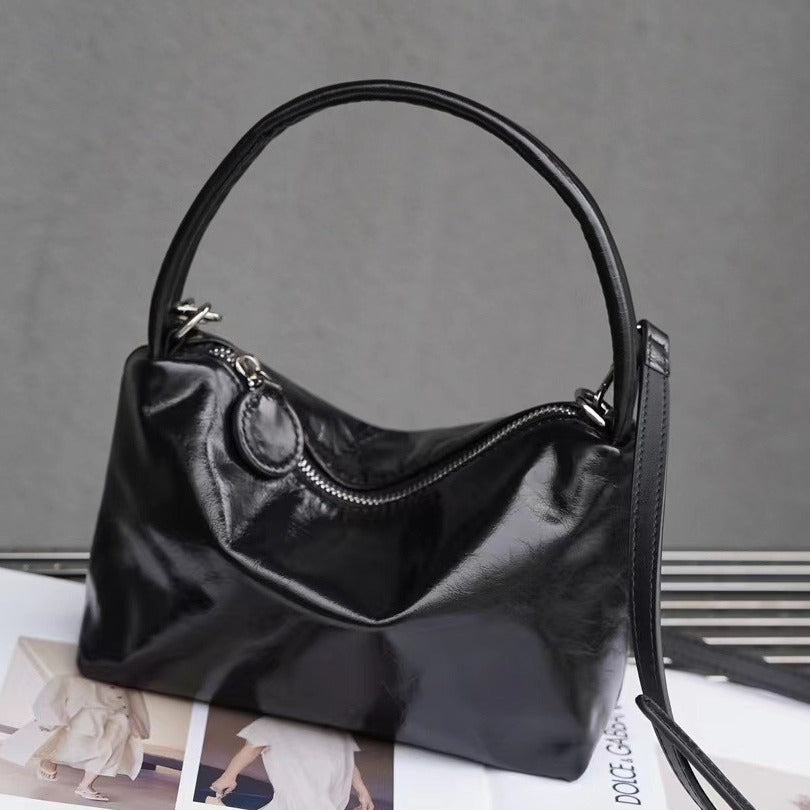 Korean Style Vintage Patent Leather Shoulder Bag