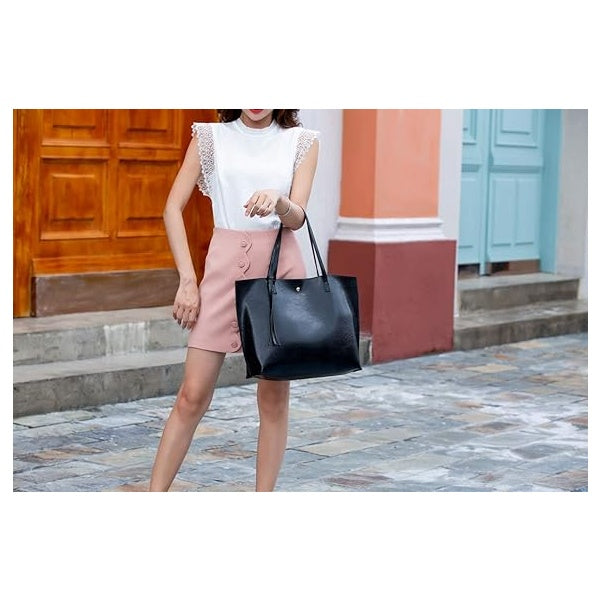 Faux Leather Tote