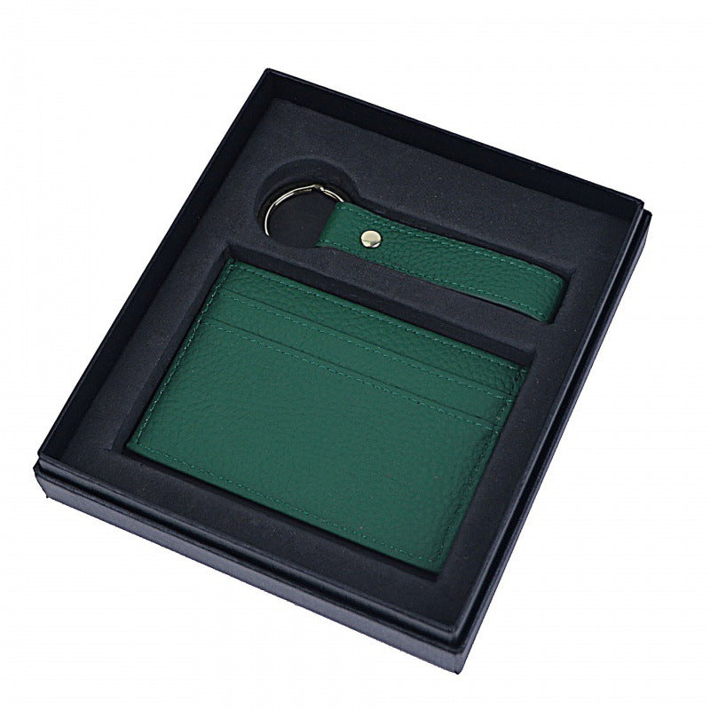 Genuine Leather Creative Leather Keychain Certificate Card Holder