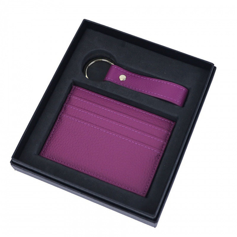 Genuine Leather Creative Leather Keychain Certificate Card Holder