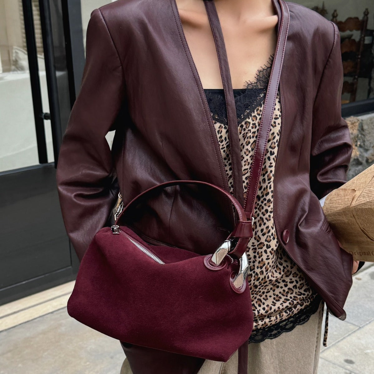 Frosted Suede Handbag