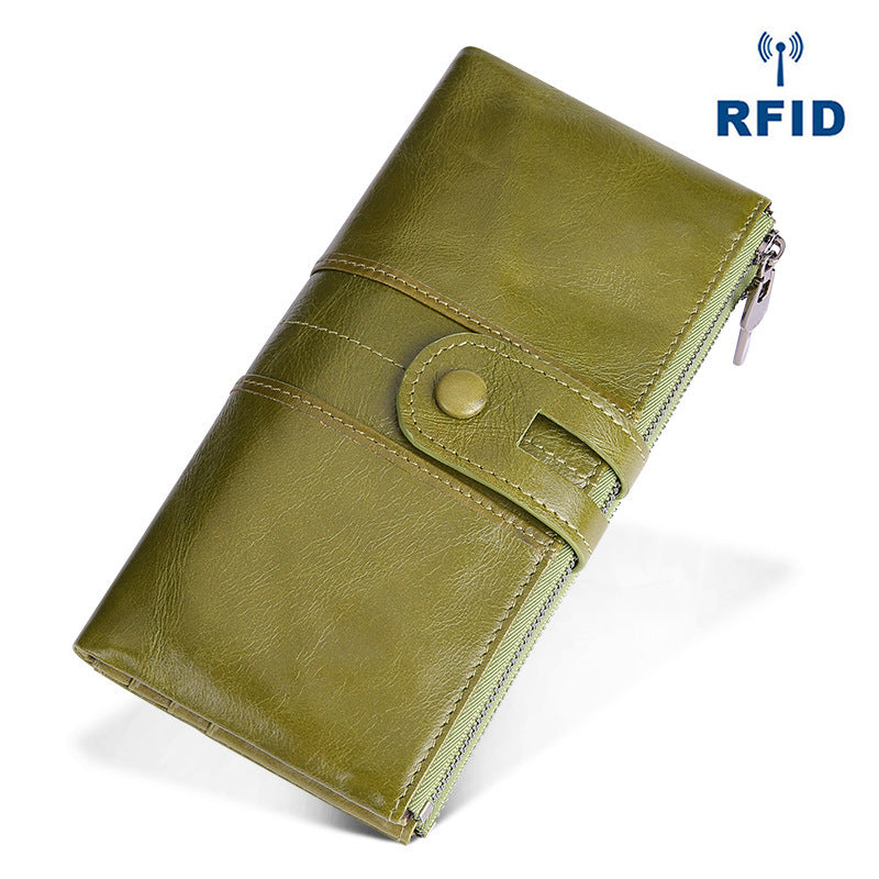 Portefeuille rétro en cuir pour femme