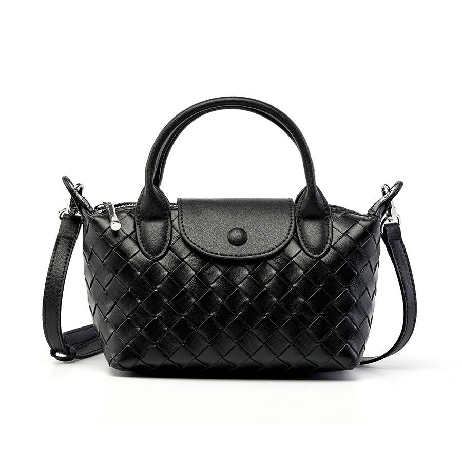 Cattlehide Leather Woven Handbag
