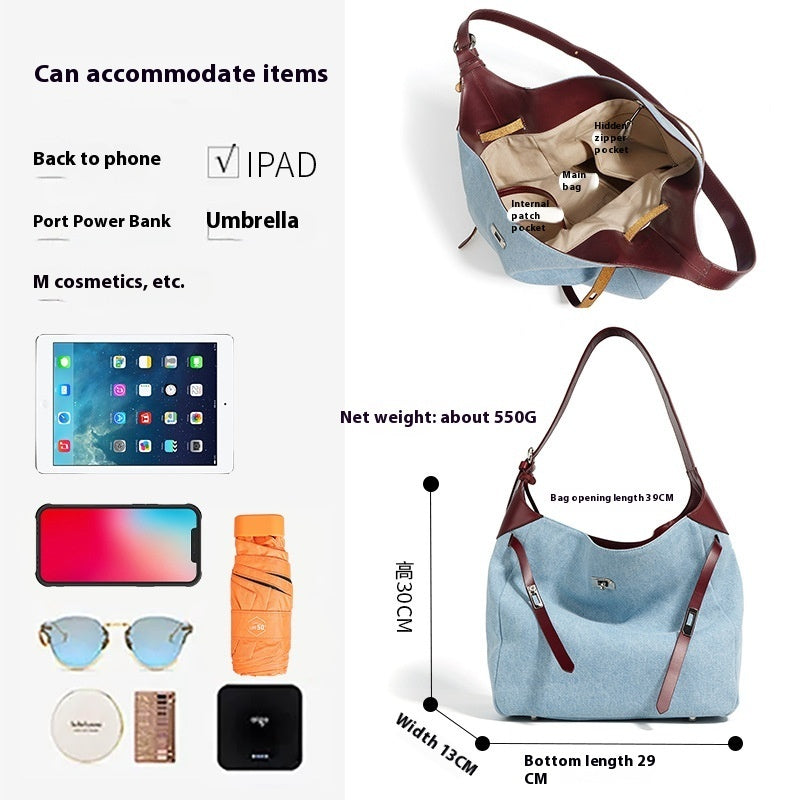 Denim All-match Large Capacity Tote Bag