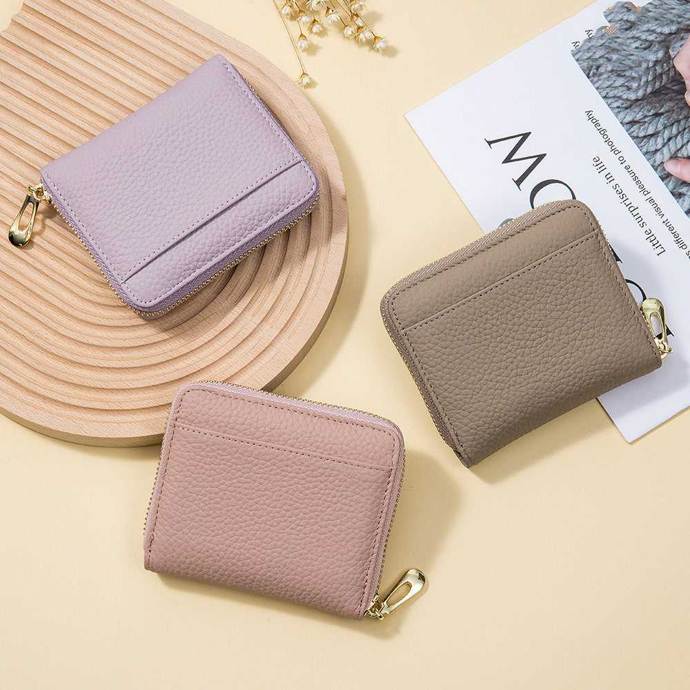Petit portefeuille multifonctionnel en cuir pour femme