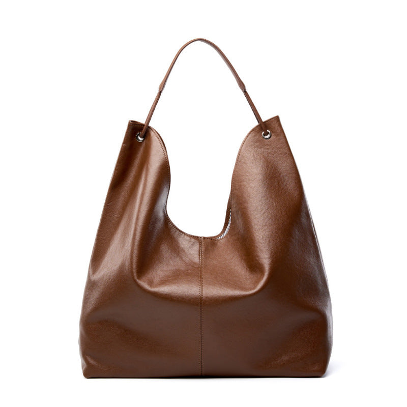 Vegetable Tanning Leather Large-capacity Tote Bag