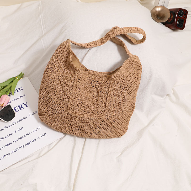 Large Capacity Cotton Braided Shoulder Bag