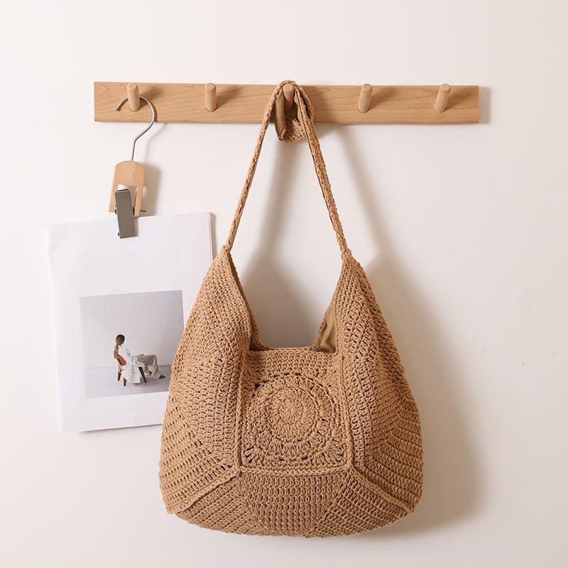 Large Capacity Cotton Braided Shoulder Bag