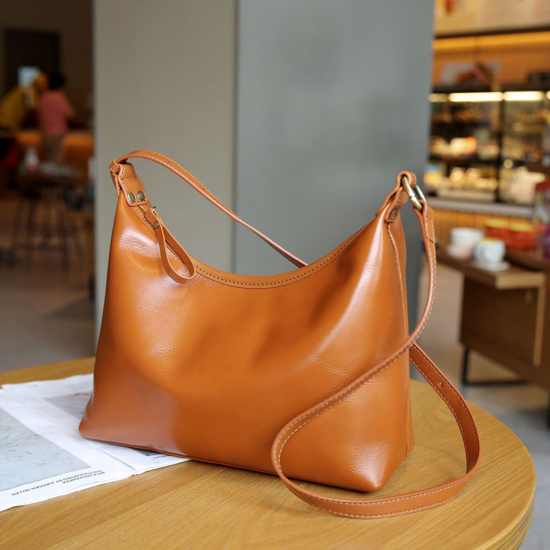 Leather All-match medium size Women's shoulder Bag