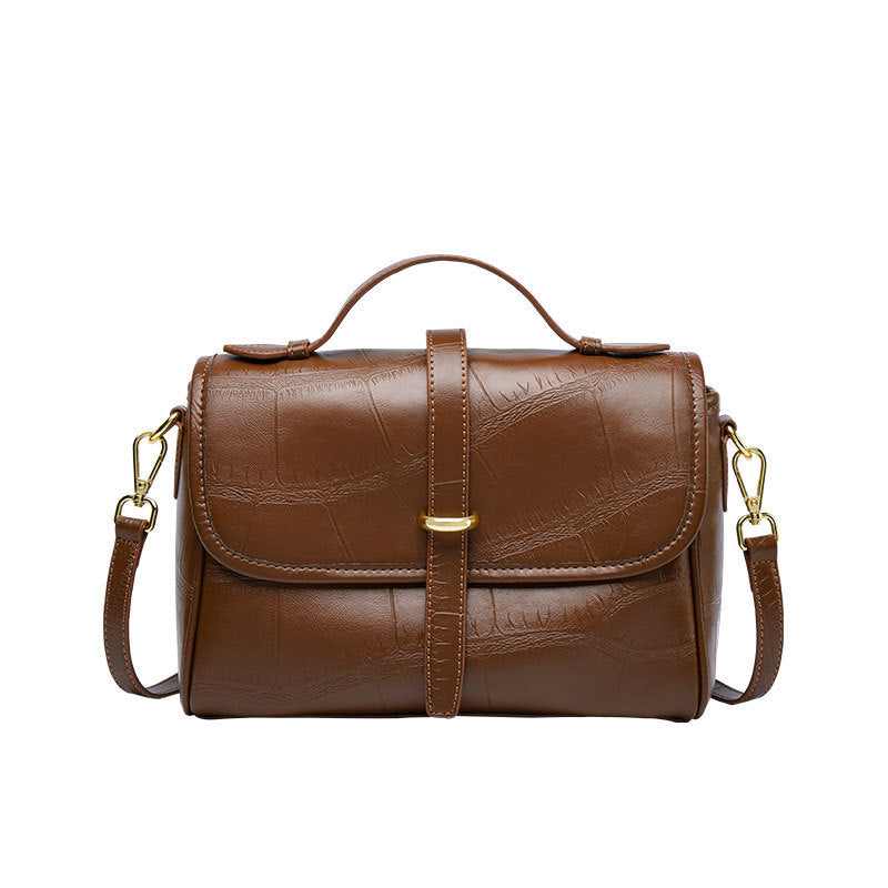 Sac à bandoulière portable en cuir véritable tendance