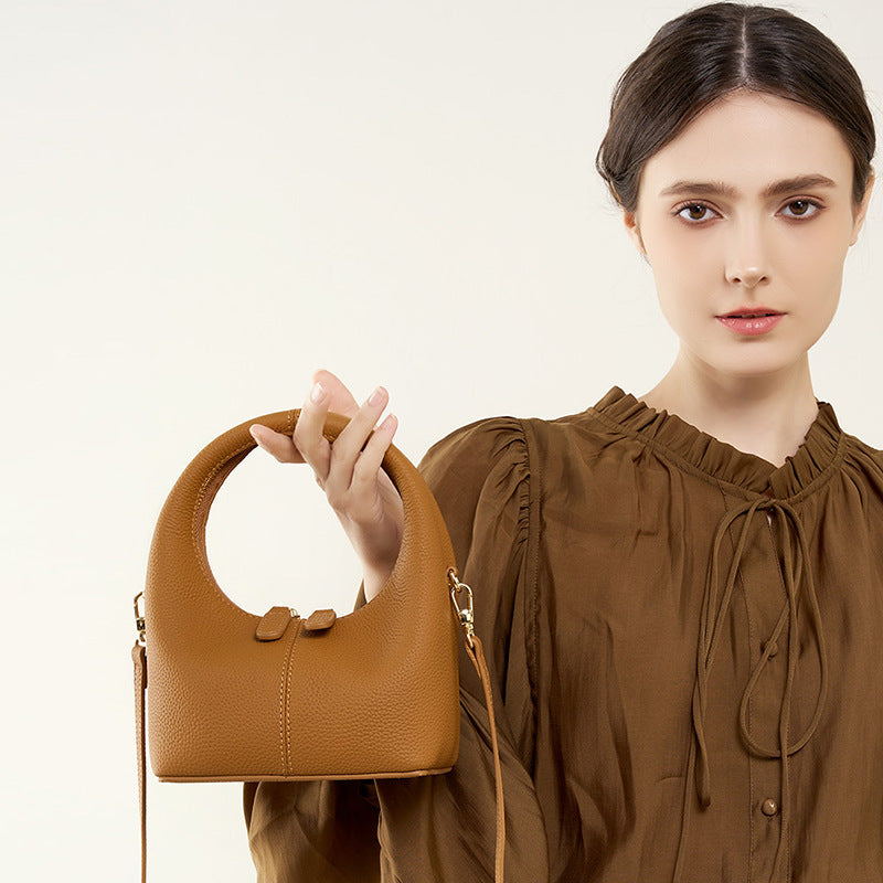 Litchi Grain Leather Handbag