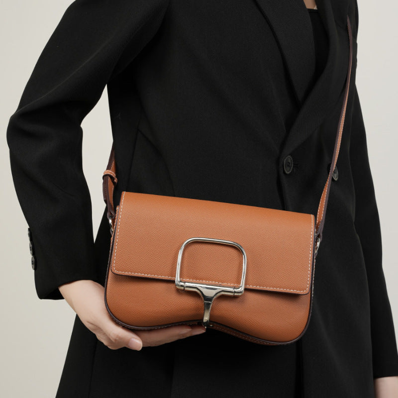 Leather Palm Print Crossbody Bag