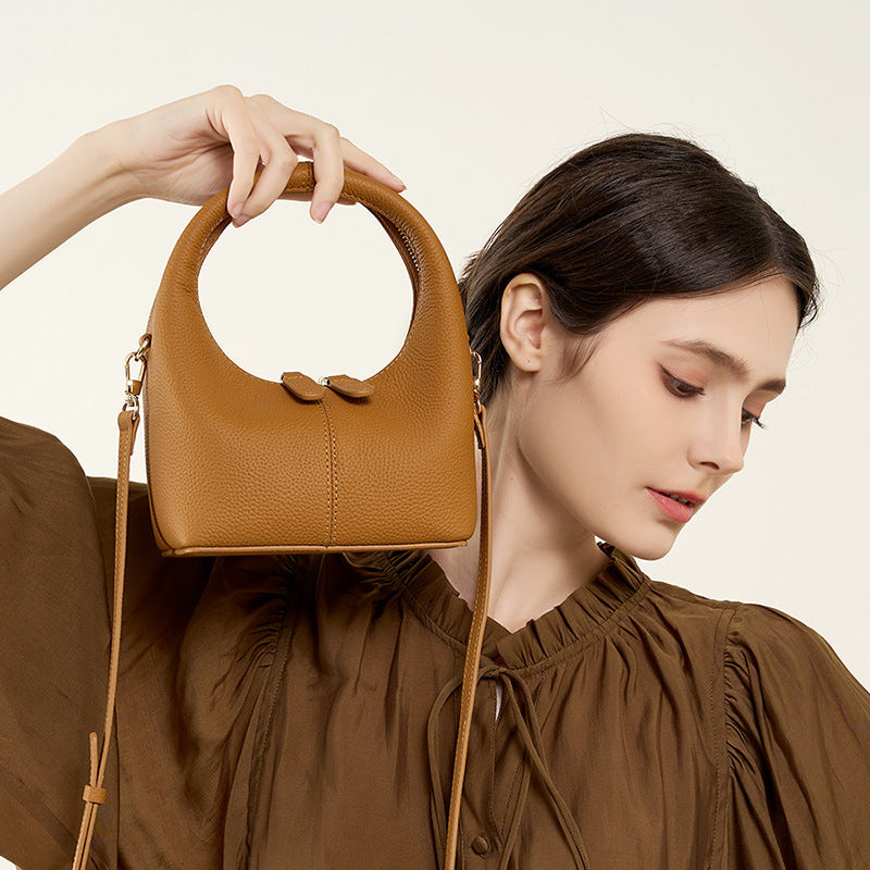 Litchi Grain Leather Handbag