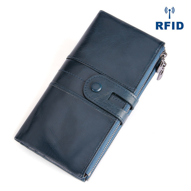 Portefeuille rétro en cuir pour femme