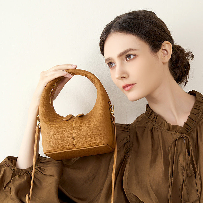 Litchi Grain Leather Handbag