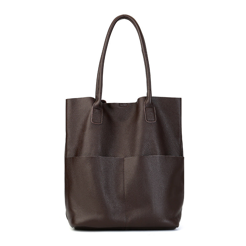 Simple Commute Soft Cowhide Tote Bag