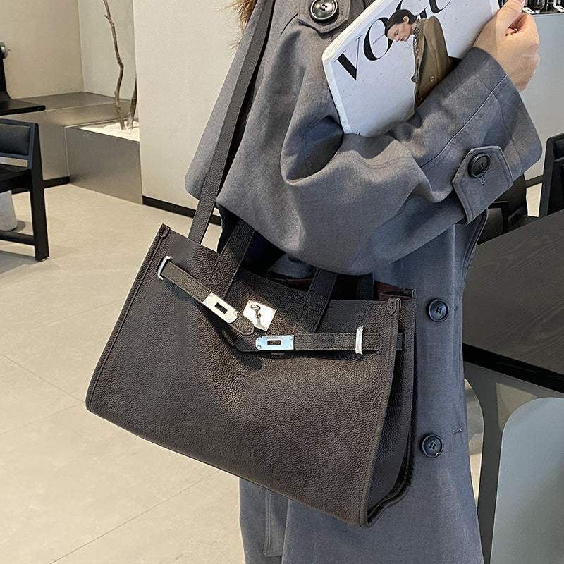 Genuine Leather Large Capacity Handbag - Nomade Code