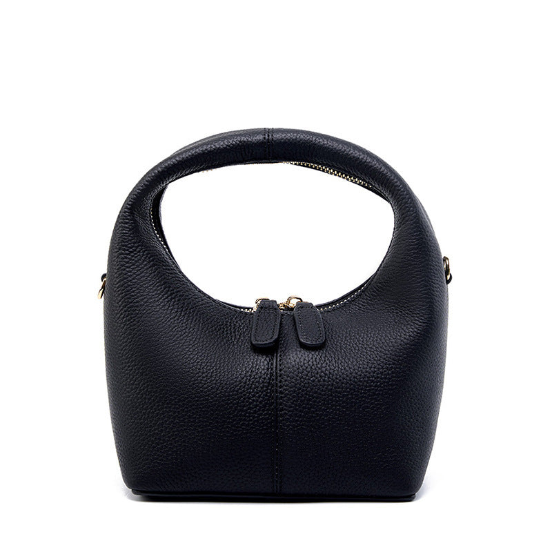 Litchi Grain Leather Handbag