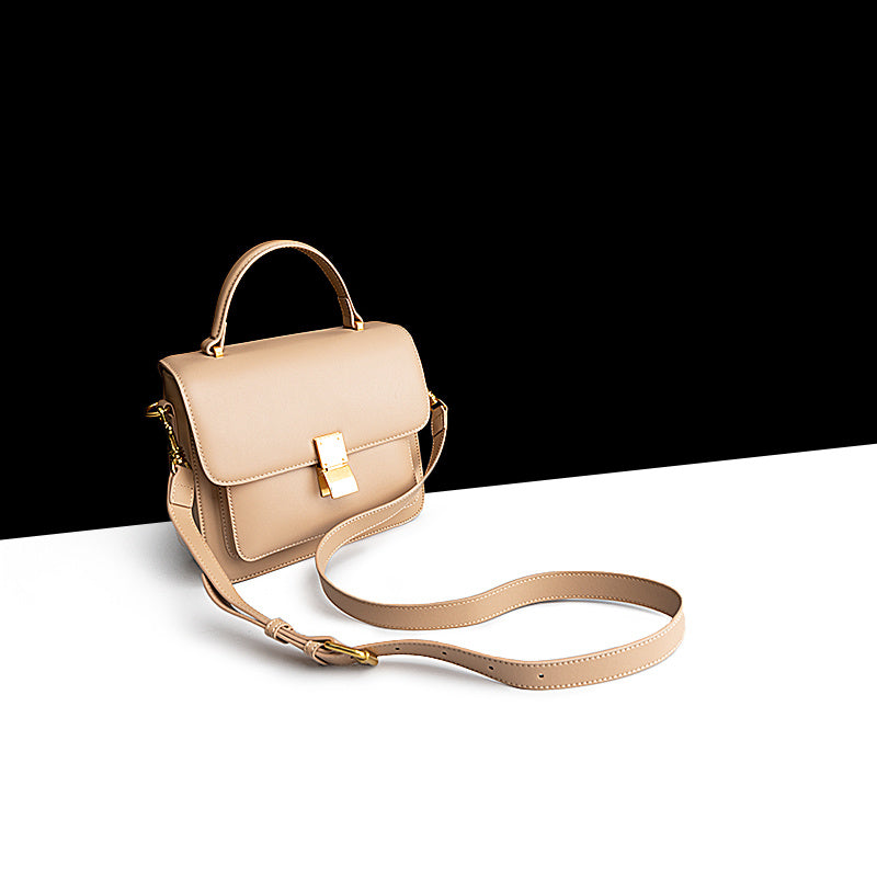 Leather Retro Square Handbag